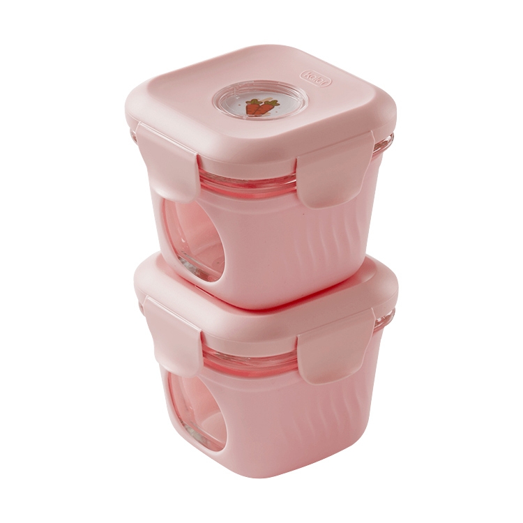 

Original Xiaomi Youpin KL02004 Kalar 2 PCS/ Set Glass Supplementary Food Box (Pink)