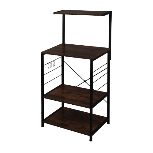 

[US Warehouse] Portable Kitchen Four-tier Single Row Microwave Oven Storage Rack Shelf