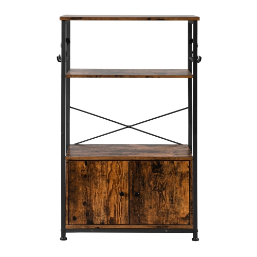 

[UK Warehouse] 3-Layer Particleboard Industrial Wind Wrought Iron Kitchen Shelf with Cabinets, Size: 60x40x100cm