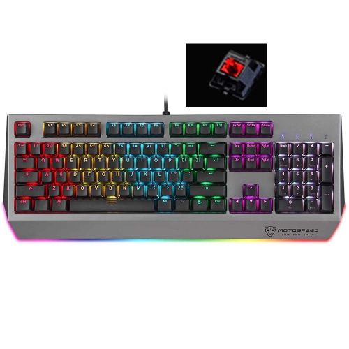 

MOTOSPEED CK99 RGB Mechanical Keyboard 104 Keys with Backlight, Length:1.6m, Cherry Red Switch