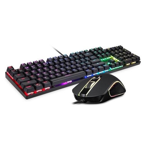 

MOTOSPEED CK888 Gaming Mechanical Keyboard + Adjustable DPI Mouse Set with 1.8m Cable for Computer Pro Gamer RGB LED Backlight