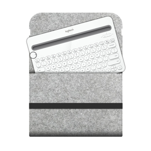 

Portable Felt Wireless Bluetooth Keyboard Storage Bag Dust-proof Bag for Logitech K480 Keyboard, with Magic Stick(Light Grey)