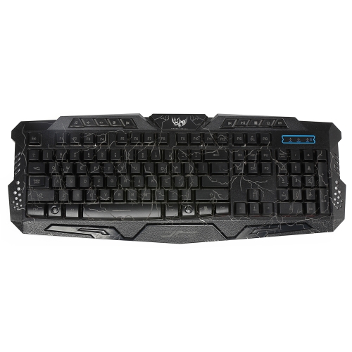 

HXSJ A878 USB 104 Keys Three-colors Crack Backlight Wired Keyboard, Length: 1.75m, English Version