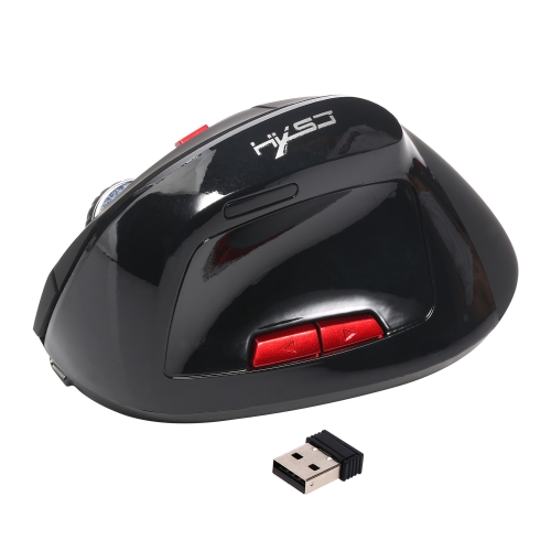 

HXSJ X60 2.4GHz 2400DPI Three-speed Adjustable Rechargeable Vertical Wireless Optical Gaming Mouse(Black)