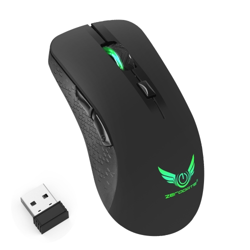 

ZERODATE X90 2.4GHz 2400DPI Four-speed Adjustable Seven-color Light-emitting Rechargeable Wireless Optical Mouse (Black)