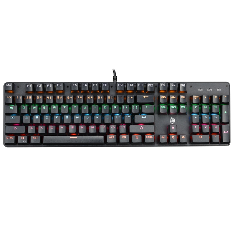 

HJK910-10 104-keys Dual-color Keycap Colorful Backlit Wired Mechanical Gaming Keyboard, Support Autonomous Shaft Change, Cable Length: 16cm(Black)