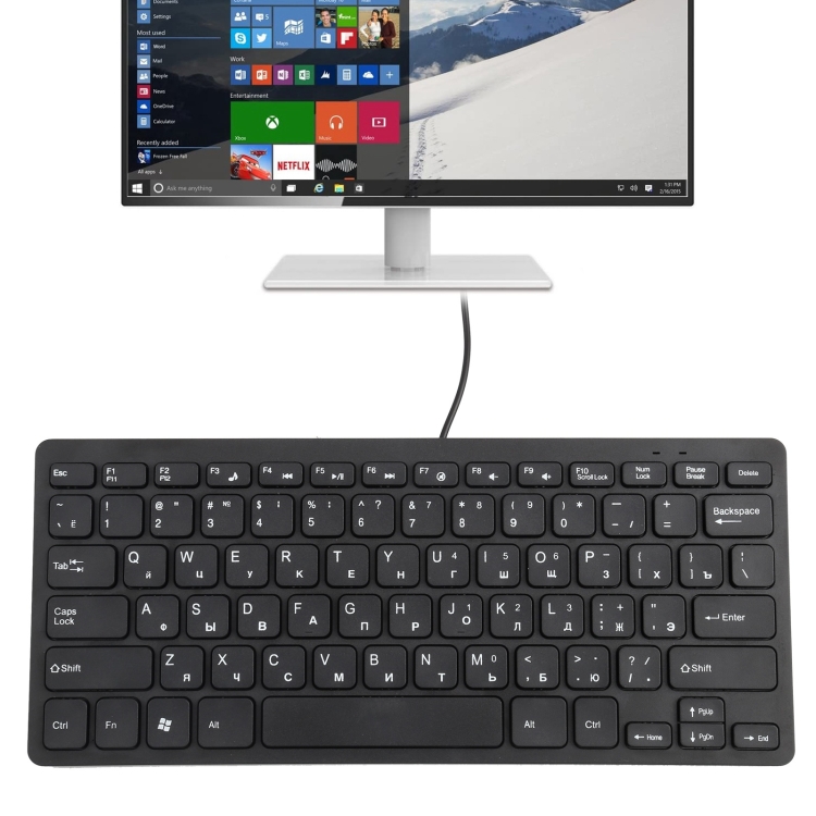 

TT-A01 Ultra-thin Design Mini Wired Keyboard, Russian Version (Black)