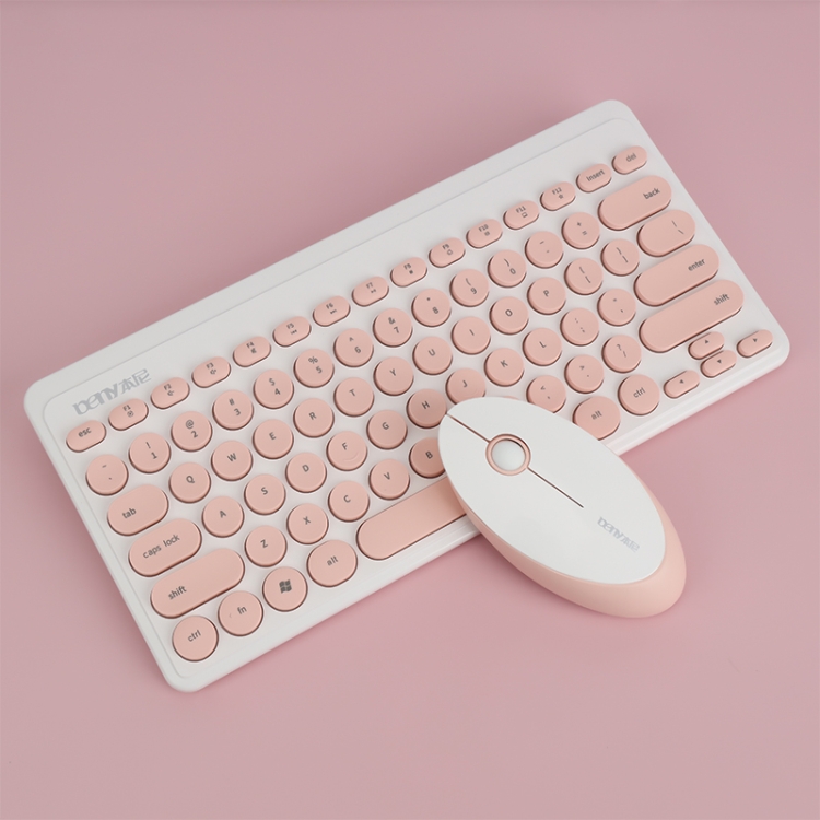 

Beny BM9100 2.4G 79 Mute Keys Desktop Notebook Fashion and Office Wireless Keyboard & Mouse Set (Pink)