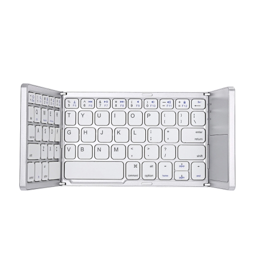 

B033 Rechargeable 3-Folding 64 Keys Bluetooth Wireless Keyboard with Touchpad (White)