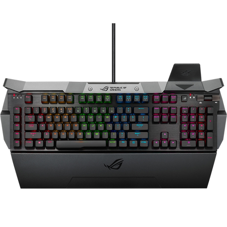 

ASUS GK2000 RGB Backlight Wired Aluminum Alloy Mechanical Red Switch Keyboard with Adjustable Keyboard Palm Rest