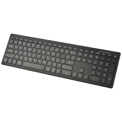 

169 2.4Ghz + Bluetooth Dual Mode Wireless Keyboard, Compatible with iSO & Android & Windows (Black)