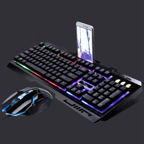 

Chasing Leopard G700 USB RGB Backlight Wired Optical Gaming Mouse and Keyboard Set, Keyboard Cable Length: 1.35m, Mouse Cable Length: 1.3m(Black)