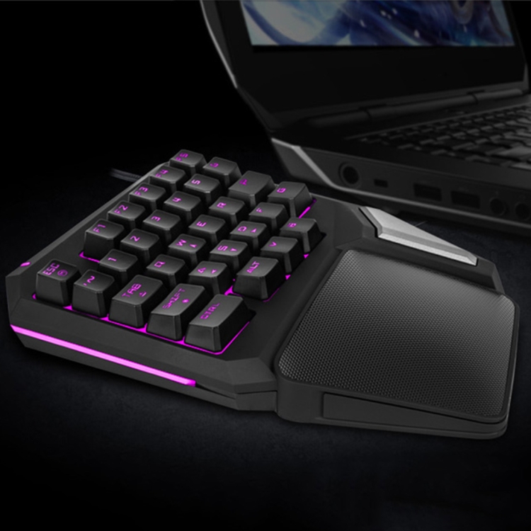 

DELUX T9 Pro Wired 7 Colors LED Backlit Single Hand Professional Gaming Keyboard