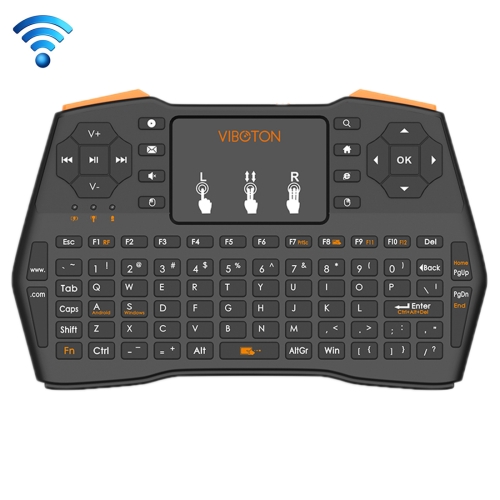 

VIBOTON i8 Plus Updated 2.4GHz QWERT Mini Wireless Keyboard with Touchpad for TV Box, Mi Box, Computer, Tablet, Laptop and Projector(Black)