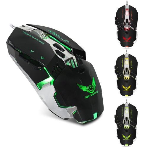 

ZERODATE X800 Wired Mechanical Macros Define 8 Programmable Keys 3200 DPI Adjustable Gaming Mouse with Optical Lights(Black)