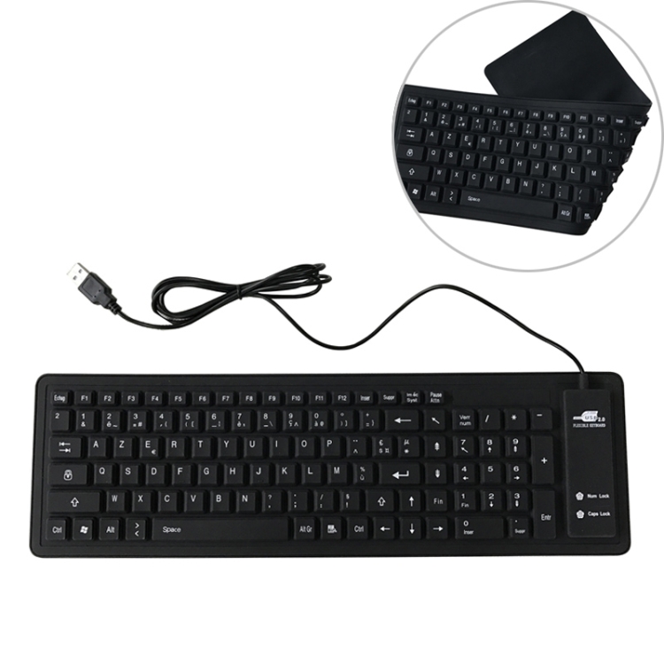 

103 Key French USB Wired Silicone Waterproof Keyboard Desktop Notebook Keyboard, Cable Length: 1.5m