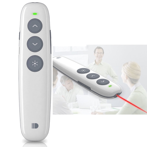 

Doosl DSIT007 2.4GHz Rechargeable Powerpoint Presentation Wireless Cliker Remote Control Pen, Control Distance: 100m(White)