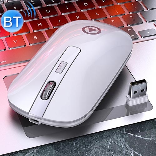 

YINDIAO A8 BT5.2 + BT3.0 + 2.4GHz 1600DPI 3-modes Adjustable Rechargeable Wireless Bluetooth Silent Mouse (White)