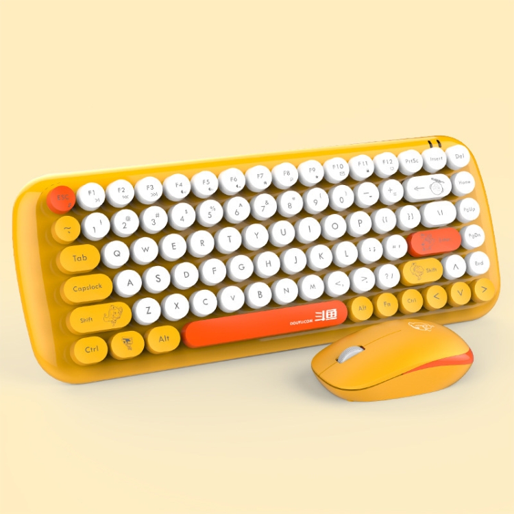 

Ajazz DKS2000 Laptop Computer Household Office Wireless Keyboard Mouse Set (Orange)