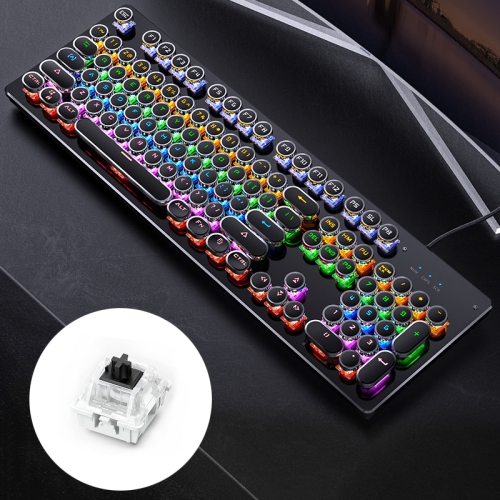 

YINDIAO Electroplating Punk Mixed Light USB Mechanical Gaming Wired Keyboard, Black Shaft (Black)