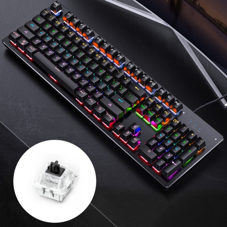 

YINDIAO Classic Square Keys Mixed Light USB Mechanical Gaming Wired Keyboard, Black Shaft (Black)