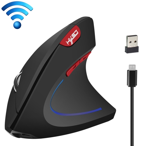 

HXSJ T22 2.4GHz Wireless 4-Keys 2400 DPI Adjustable Ergonomics Optical Vertical Mouse(Black)