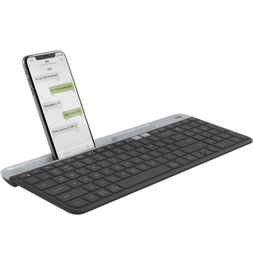 

Logitech K580 Dual Modes Thin and Light Multi-device Wireless Keyboard with Phone Holder (Black)