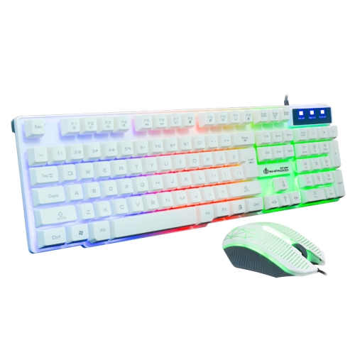 

SHIPADOO D600 1000 DPI 104-key Wired RGB Color Backlight Game Mechanical Feel Suspension Keyboard Mouse Kit for Laptop, PC, Length: 1.3m(White)