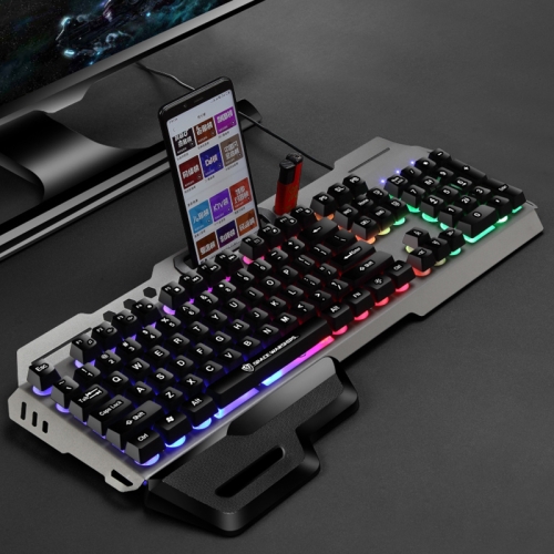 

SHIPADOO GK70 Wired RGB Floating Detachable Hand Rest Gap Rainbow Translucent Gaming Keyboard (Black)