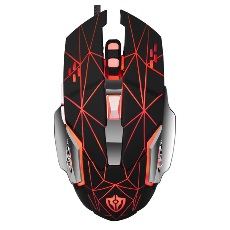 

SHIPADOO X3 6D Four-speed Adjustable DPI Colorful Recirculating Breathing Light Crack Professional Competitive Gaming Luminous Wired Mouse Hot Wheel Crack Edition(Black)