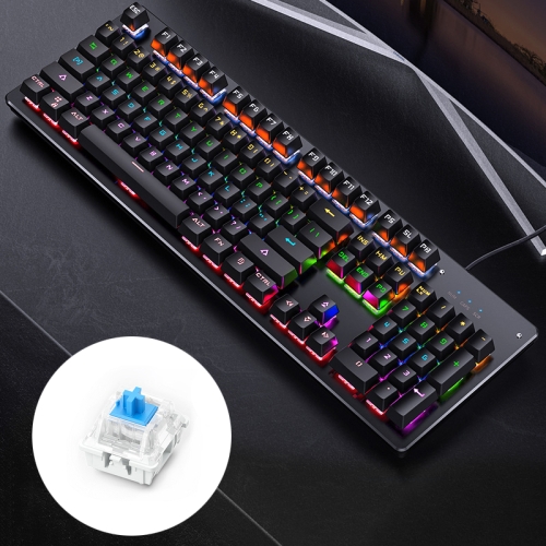 

YINDIAO Classic Square Keys Mixed Light USB Mechanical Gaming Wired Keyboard, Blue Shaft (Black)