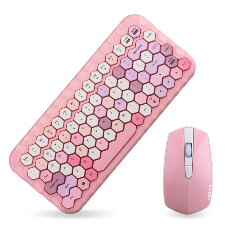 

Mofii Honey Mixed Colors Girl Heart Mini Wireless Keyboard Mouse Set(Pink)