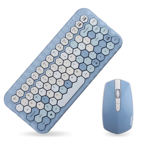 

Mofii Honey Mixed Colors Girl Heart Mini Wireless Keyboard Mouse Set(Blue)