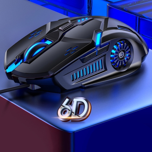 

YINDIAO G5 3200DPI 4-modes Adjustable 6-keys RGB Light Silent Wired Gaming Mouse (Black)