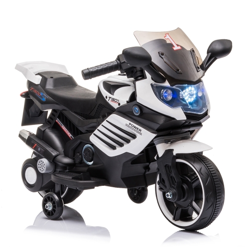 

[US Warehouse] LQ-158 6V 4.5Ah Ride-on Single Drive Children Electric Motorcycle Toy without Remote Control, with LED Headlights & Horns & Siren & Music(White)
