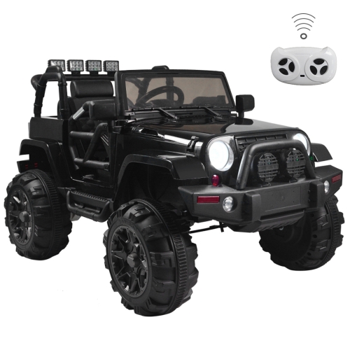 

[US Warehouse] 12V Kids Children LED Lights Remote Control Ride On Car Electric Car SUV Off-road Vehicle, 3 Speed Control (Black)