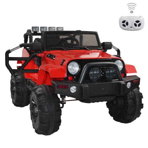 

[US Warehouse] 12V Kids Children LED Lights Remote Control Ride On Car Electric Car SUV Off-road Vehicle, 3 Speed Control (Red)