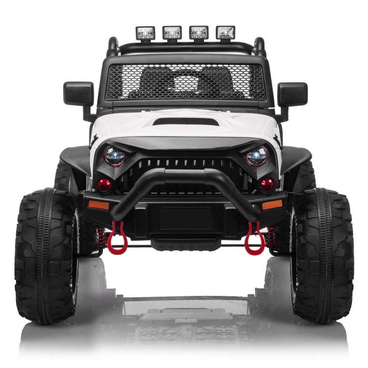 

[US Warehouse] 12V Kids Ride On Car 2.4GHz Remote Control Double Drive Jeep Vehicle with MP3 & LED Lights(White)