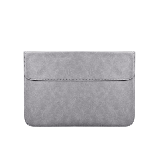 

PU01S PU Leather Horizontal Invisible Magnetic Buckle Laptop Inner Bag for 14.1 inch laptops (Grey)