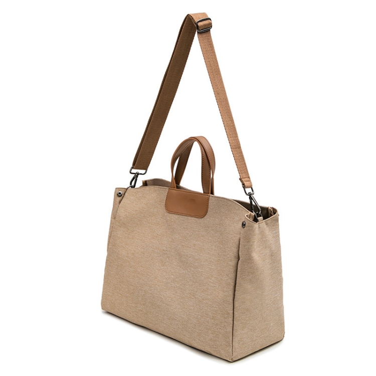 

Oxford Cloth Magnetic Buckle Handbag One Shoulder Laptop Bag File Bag, Suitable for Laptop Size: 13.3-14 inch(Brown)
