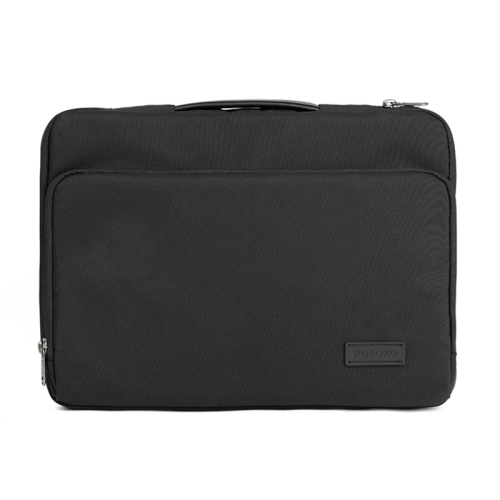 

POFOKO E550 13 inch Portable Waterproof Polyester Laptop Handbag with Suitcase Belt(Black)