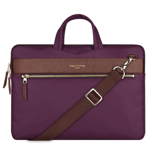 

13.3 inch Cartinoe Fashion London Style Exquisite Zipper Portable Handheld Nylon+PU Laptop Bag with Removable Shoulder Strap for MacBook, Lenovo and other Laptops, Internal Size:36.0x25.0x2.5cm(Purple)