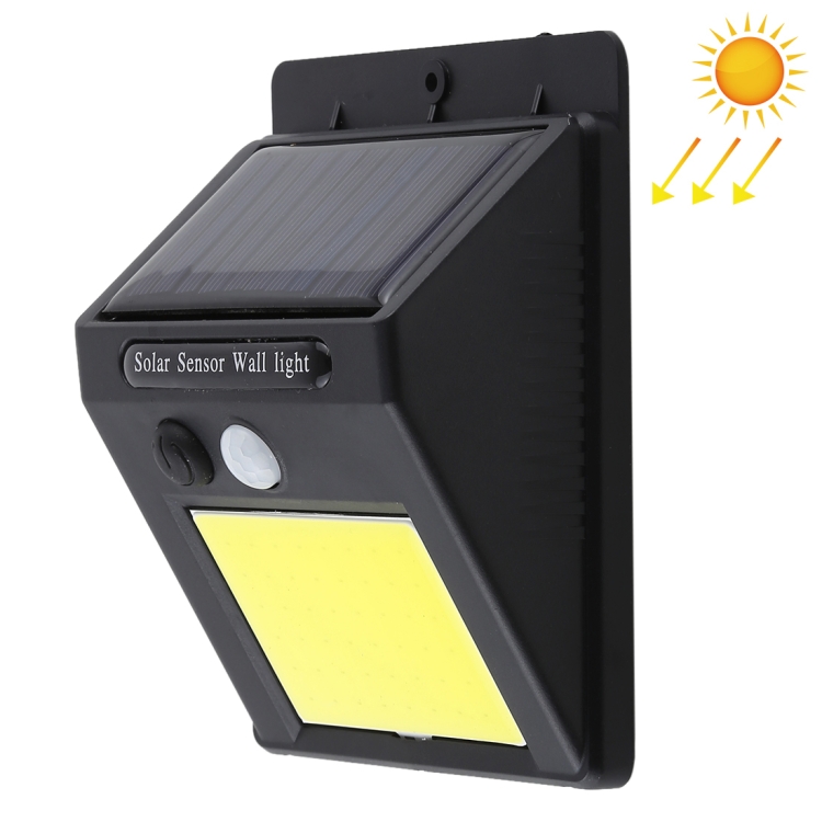 

1W Triangle Shape Solar Powered COB LED Wall Light, 48 LEDs Human Body Sensor + Light Control with 5.5V Solar Panel (White Light)