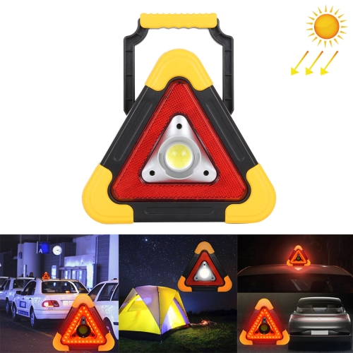 

HB-6609 10W Multi-function Portable Triangle Shape Solar Powered COB LED Work Light, 500 LM Outdoor Emergency Warning Light with Holder & Solar Panel for Mountaineering, Mined Underground, Fishing, Repair(White Light)