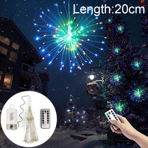 

20cm Explosion Ball Fireworks Dimmable Copper Wire LED String Light, 100 LEDs Batteries Box LED Decorative Light with Remote Control(Colorful Light)
