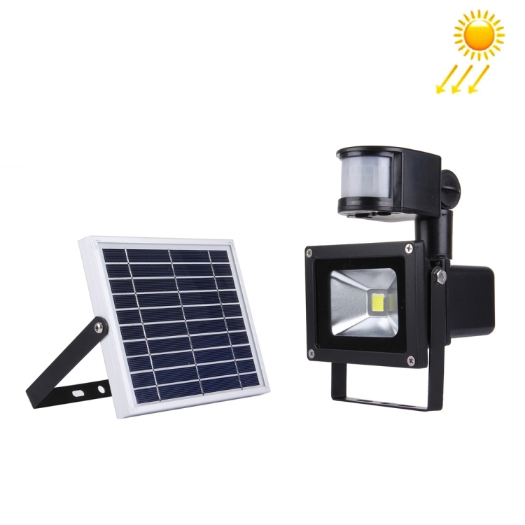 

10W 900LM LED Infrared Sensor Floodlight Lamp with Solar Panel, IP65 Waterproof (White Light)