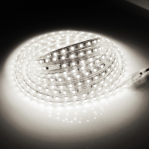 

5m Casing LED Light Strip, 60 LED/m, 300 LEDs SMD 5050 IP65 Waterproof with Power Plug, AC 220V(White Light)