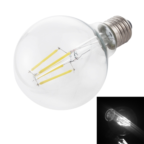 

G80 E27 4W 4 LEDs 450 LM 6000K Transparent Retro LED Filament Light Energy Saving Bulb, AC 220V(White Light)