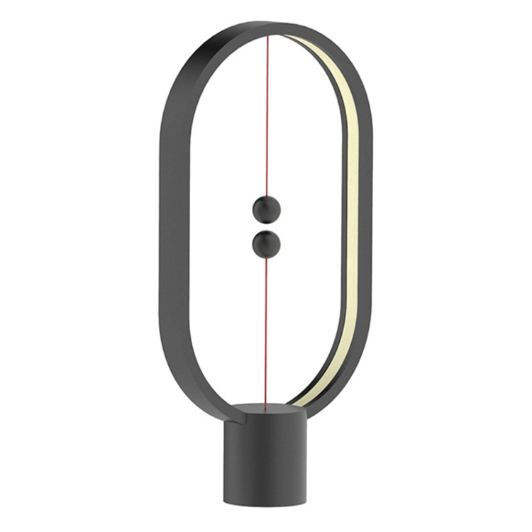 

Heng Balance Lamp 5W USB Powered ABS Oval-shaped LED Night Light with Magnetic Switch(Black)
