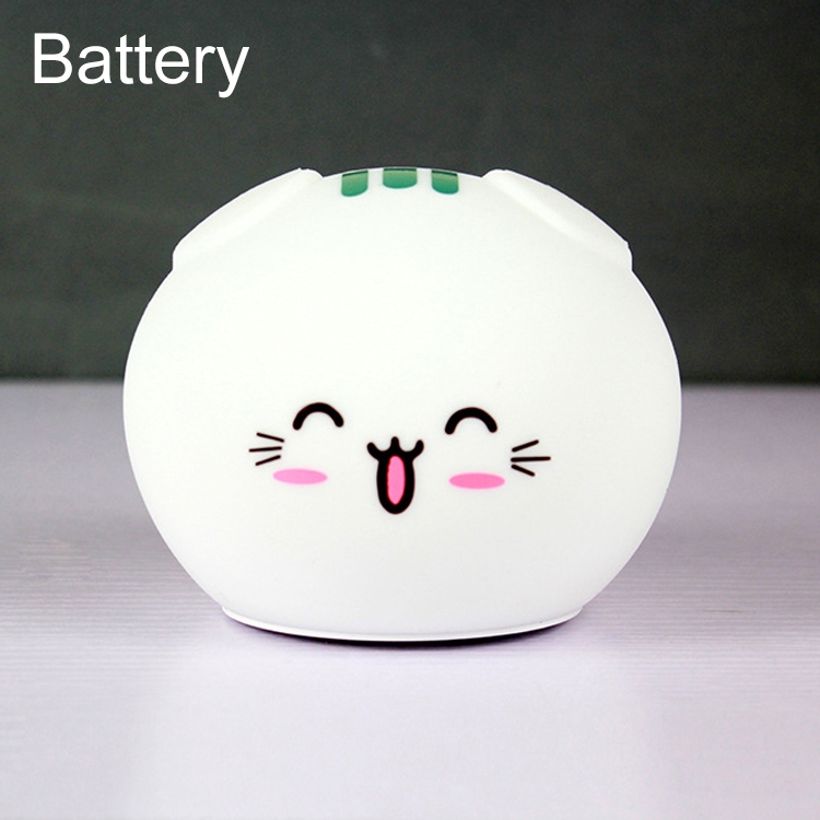

0.8W Cute Cartoon Cat Silicone Colorful Energy-saving Night Light Led Desk Lamp, Battery Version
